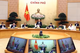 Thủ tướng Nguyễn Xuân Phúc phát biểu tại phiên họp. (Ảnh: Thống Nhất/TTXVN)