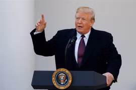 Tổng thống Mỹ Donald Trump phát biểu tại Nhà Trắng, Washington D.C., ngày 20/11/2018. (Ảnh: THX/ TTXVN)