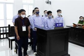 Các bị cáo tại phiên tòa hôm 11/5. (Ảnh: Phạm Kiên/TTXVN)