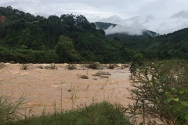 Lũ lên tại khu vực suối Nậm Củm, xã Pa Ủ, huyện Mường Tè, tỉnh Lai Châu. (Ảnh: TTXVN phát)
