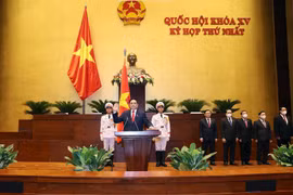 Trong ảnh: Thủ tướng Phạm Minh Chính tuyên thệ nhậm chức trước Quốc hội, đồng bào và cử tri cả nước. (Ảnh: Dương Giang/TTXVN)