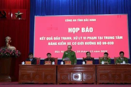 Quang cảnh buổi họp báo. (Ảnh: Thanh Thương/TTXVN)