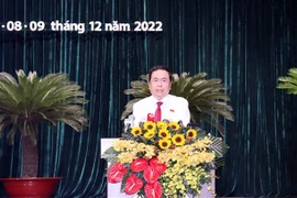 Ủy viên Bộ Chính trị, Phó Chủ tịch Thường trực Quốc hội Trần Thanh Mẫn phát biểu chỉ đạo tại phiên khai mạc Kỳ họp. (Ảnh: Xuân Khu/TTXVN)