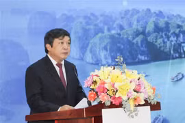 Thứ trưởng Bộ Văn hóa, Thể thao và Du lịch Đoàn Văn Việt phát biểu khai mạc hội thảo. (Ảnh: Trần Lê Lâm/TTXVN)