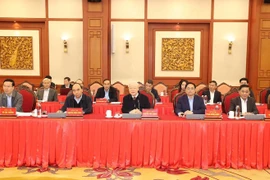 Tổng Bí thư Nguyễn Phú Trọng phát biểu kết luận buổi làm việc. (Ảnh: Trí Dũng/TTXVN)