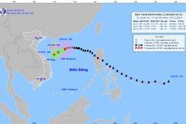 Vị trí và đường đi của bão số 9. (Nguồn: Trung tâm Dự báo Khí tượng Thủy văn Quốc gia)