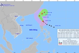 Vị trí và đường đi của bão Usagi. (Nguồn: Trung tâm Dự báo Khí tượng Thủy văn Quốc gia)