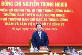 Ông Nguyễn Trọng Nghĩa phát biểu chỉ đạo buổi làm việc. (Ảnh: Phương Hoa/TTXVN)
