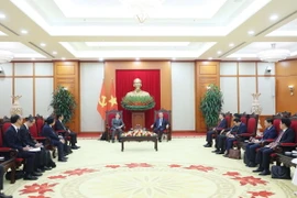 Tổng Bí thư Tô Lâm tiếp Chủ tịch Hội đồng Quản trị Ngân hàng Hợp tác Quốc tế Nhật Bản Maeda Tadashi. (Ảnh: Thống Nhất/TTXVN)