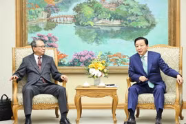 Phó Thủ tướng Trần Hồng Hà với ông Hiroshi Fukuda, nguyên Đại sứ Đặc mệnh toàn quyền của Nhật Bản tại Việt Nam. (Ảnh: Minh Đức/TTXVN)