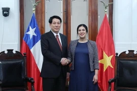 Chủ tịch nước Lương Cường hội kiến Chủ tịch Hạ viện Chile, Chủ tịch nhóm Nghị sỹ Hữu nghị Chile-Việt Nam, bà Karol Aída Cariola Oliva. (Ảnh: Lâm Khánh/TTXVN)