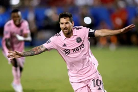 Lionel Messi ăn mừng bàn thắng trong trận đấu giữa Câu lạc bộ Inter Miami và FC Dallas tại Nhật Bản, ngày 6/8/2023. (Ảnh: USA Today/TTXVN)