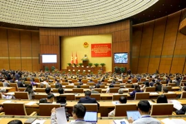 Toàn cảnh Hội nghị toàn quốc quán triệt, triển khai tổng kết việc thực hiện Nghị quyết số 18-NQ/TW. (Ảnh: Phương Hoa/TTXVN).