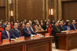 Các đại biểu dự buổi gặp mặt. (Ảnh: Văn Điệp/TTXVN)
