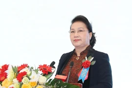 Chủ tịch Quốc hội Nguyễn Thị Kim Ngân phát biểu tại buổi lễ. (Ảnh: Trọng Đức/TTXVN)