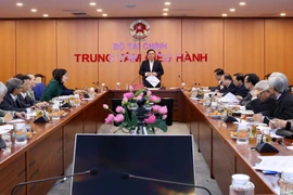 Phó Thủ tướng Vương Đình Huệ, Chủ tịch Hội đồng Tư vấn chính sách tài chính, tiền tệ quốc gia chủ trì phiên họp. (Ảnh: Dương Giang/TTXVN)