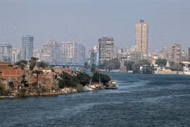 Một đoạn sông Nile chảy qua thủ đô Cairo (Ai Cập) ngày 7/3/2019. (Ảnh: AFP/TTXVN)