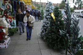 Một chợ Giáng sinh ở thủ đô La Paz, Bolivia ngày 25/11/2019. (Ảnh: AFP/TTXVN)