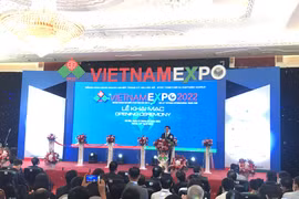 Bộ trưởng Công Thương Nguyễn Hồng Diên phát biểu tại Vietnam Expo 2022. (Ảnh: Xuân Quảng/Vietnam+)