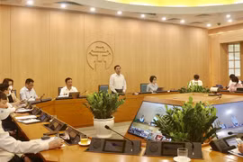 Cuộc họp của Ban Chỉ đạo phòng, chống dịch bệnh COVID-19 Hà Nội. (Ảnh: PV/Vietnam+)