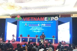 Bộ trưởng Công Thương Nguyễn Hồng Diên phát biểu tại Vietnam Expo 2022. (Ảnh: Xuân Quảng/Vietnam+)