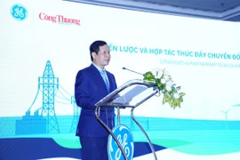 Ông Hoàng Tiến Dũng, Cục trưởng Cục Điện lực và Năng lượng tái tạo phát biểu tại tọa đàm về năng lượng. (Ảnh: Đức Duy/Vietnam+)