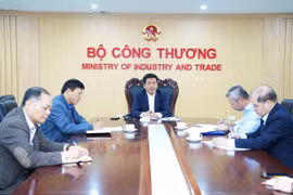 Bộ trưởng Nguyễn Hồng Diên họp khẩn các vấn đề “nóng” của ngành công thương. (Ảnh: PV/Vietnam+)