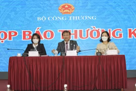 Thứ trưởng Bộ Công Thương Đỗ Thắng Hải chủ trì họp báo. (Ảnh: Đức Duy/Vietnam+)