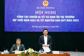 Bộ trưởng Nguyễn Hồng Diên chủ trì hội nghị về Công tác chuẩn bị Tết và bình ổn thị trường dịp cuối năm 2022 và Tết Nguyên đán Quý Mão 2023. (Ảnh: Xuân Quảng/Vietnam+)