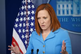 Thư ký báo chí Nhà Trắng Jen Psaki phát biểu tại một cuộc họp báo ở Washington, DC ngày 2/6/2021. (Ảnh: AFP/TTXVN)