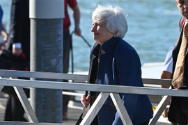 Bộ trưởng Tài chính Mỹ Janet Yellen tới dự Hội nghị Bộ trưởng Tài chính nhóm Các nền kinh tế phát triển và mới nổi hàng đầu thế giới (G20) ở Venice (Italy), ngày 9/7/2021. (Ảnh: AFP/TTXVN)