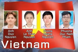 Đội tuyển Việt Nam gồm 4 thí sinh dự thi trực tuyến tại Trường Đại học Sư phạm Hà Nội, đã mang về 3 Huy chương Vàng và 1 Huy chương Bạc. (Ảnh: TTXVN)
