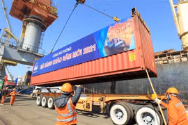 Cảng Hoàng Diệu (Hải Phòng) đón mã hàng đầu tiên của năm, ngày 1/1/2021. (Ảnh: An Đăng/TTXVN)