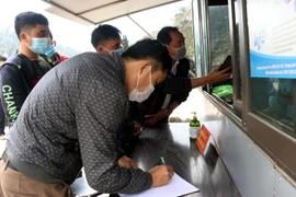 Chốt kiểm tra Cửa khẩu Quốc tế Cầu Treo, Hà Tĩnh. (Ảnh: Công Tường-TTXVN)