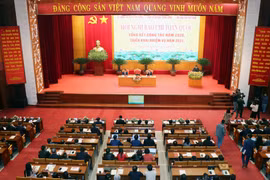 Trưởng ban Ban Tuyên giáo Trung ương Võ Văn Thưởng phát biểu tại Hội nghị. (Ảnh: Văn Đức/TTXVN)