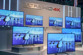 Toshiba nổi tiếng với các sản phẩm TV màn hình 4K. (Ảnh: Channelnews)