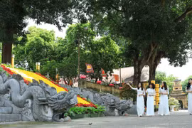 Điện Kính thiên trong khu di tích Hoàng thành Thăng Long. (Ảnh: TTXVN)