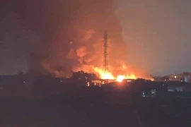 Hiện trường vụ cháy. (Nguồn: CTV/VIetnam+)