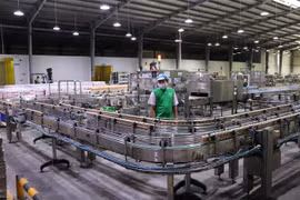 Hoạt động sản xuất tại Công ty Cổ phần thực phẩm dinh dưỡng Nutifood Bình Dương. (Ảnh: TTXVN)