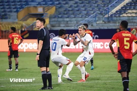 Thái Lan "hủy diệt" Timor Leste với tỷ số 10-0 trong trận ra quân ASEAN Cup 2024. (Ảnh: Việt Anh/Vietnam+)