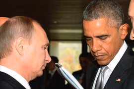 Tổng thống Nga Putin và người đồng cấp Mỹ Obama. (Ảnh: AFP)