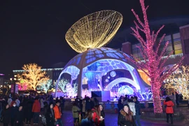 Lễ hội ánh sáng tại Trung tâm thương mại SOLANA ở Bắc Kinh. (Ảnh: Tường Thu/Vietnam+)