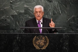 Tổng thống Palestine Mahmoud Abbas phát biểu tại Đại hội đồng Liên hợp quốc. (Ảnh: AFP/TTXVN)