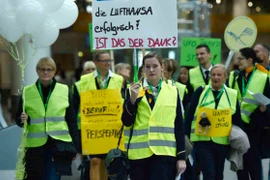 Cuộc đình công của các tiếp viên hàng không Lufthansa. (Nguồn: skynews.com.au)