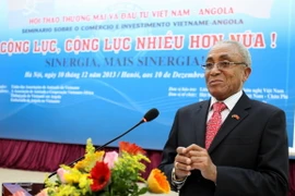 Đại sứ Angola João Manuel Bernardo phát biểu tại hội thảo thương mại và đầu tư Việt Nam-Angola. (Ảnh: TTXVN)