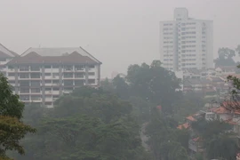 Quang cảnh mờ mịt do khói bụi tại khu vực Cheras ngày 13/9. (Ảnh: Kim Dung/Vietnam+)