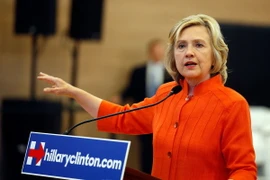 Ứng cử viên Hillary Clinton tại một chiến dịch vận động tranh cử ở Bắc Las Vegas, Nevada, Mỹ ngày 18/8. (Ảnh: AFP/TTXVN)