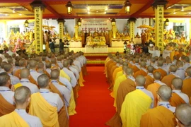 Lễ khai mạc Đại giới đàn Chí Khả tại Quảng Trị. (Ảnh: TTXVN)