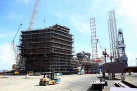 Công trường thi công giàn khoan Tam Đảo 05. (Ảnh: TTXVN)