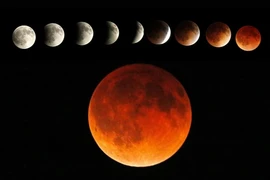 Hiện tượng thiên văn hiếm gặp Trăng máu. (Nguồn: TNS)